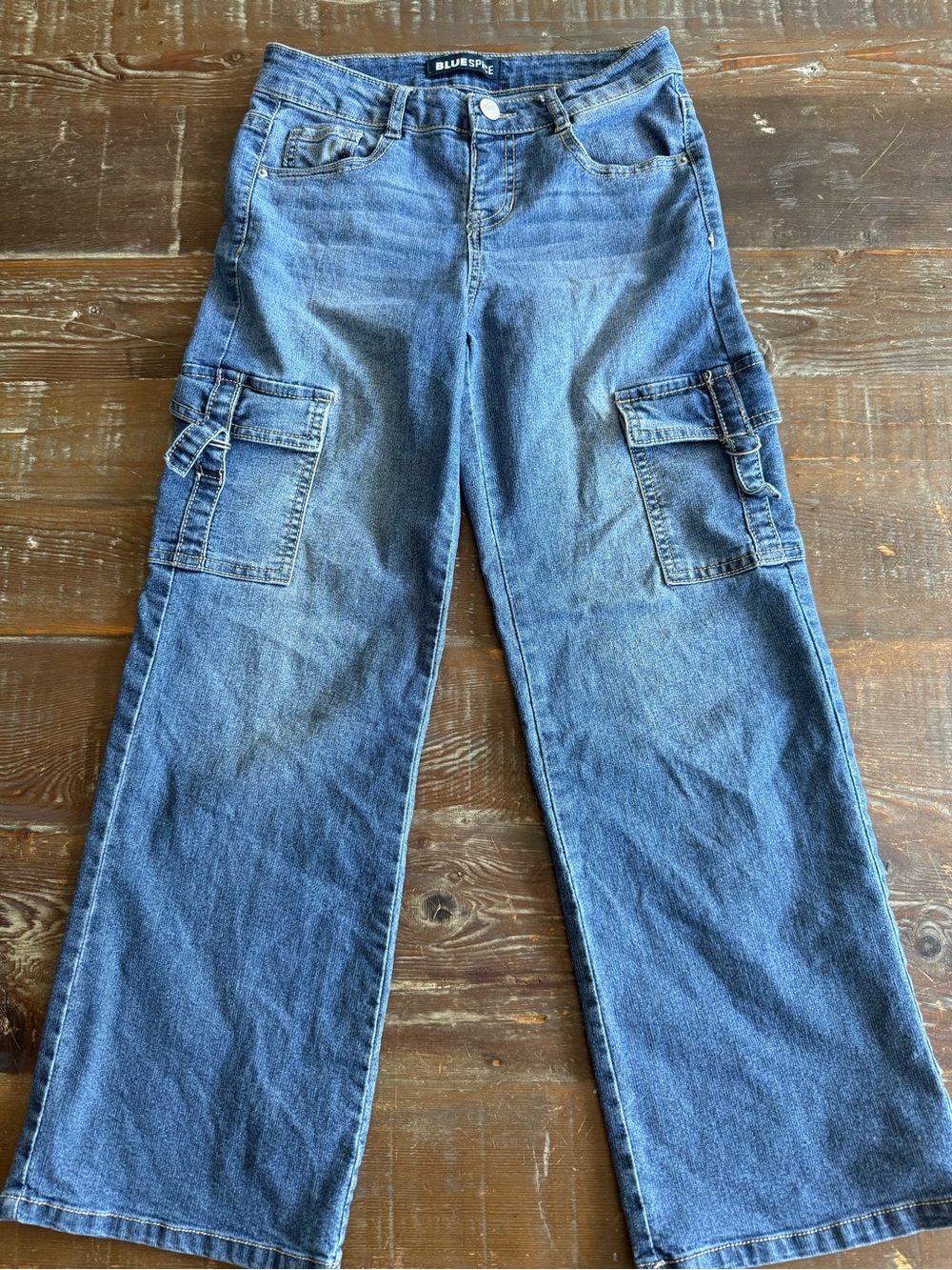 Blue Spice Blue Bootcut Cargo Jeans